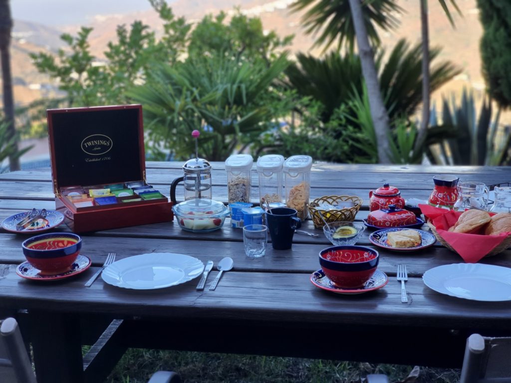 Breakfast outside at Villa Andalucia