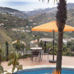 Autumn in the Axarquia: having a glass of cava by the pool at Villa Andalucia