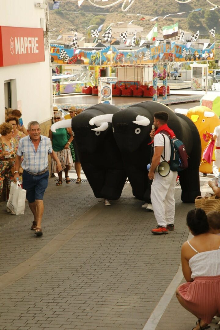 pretened bull chase Competa Feria