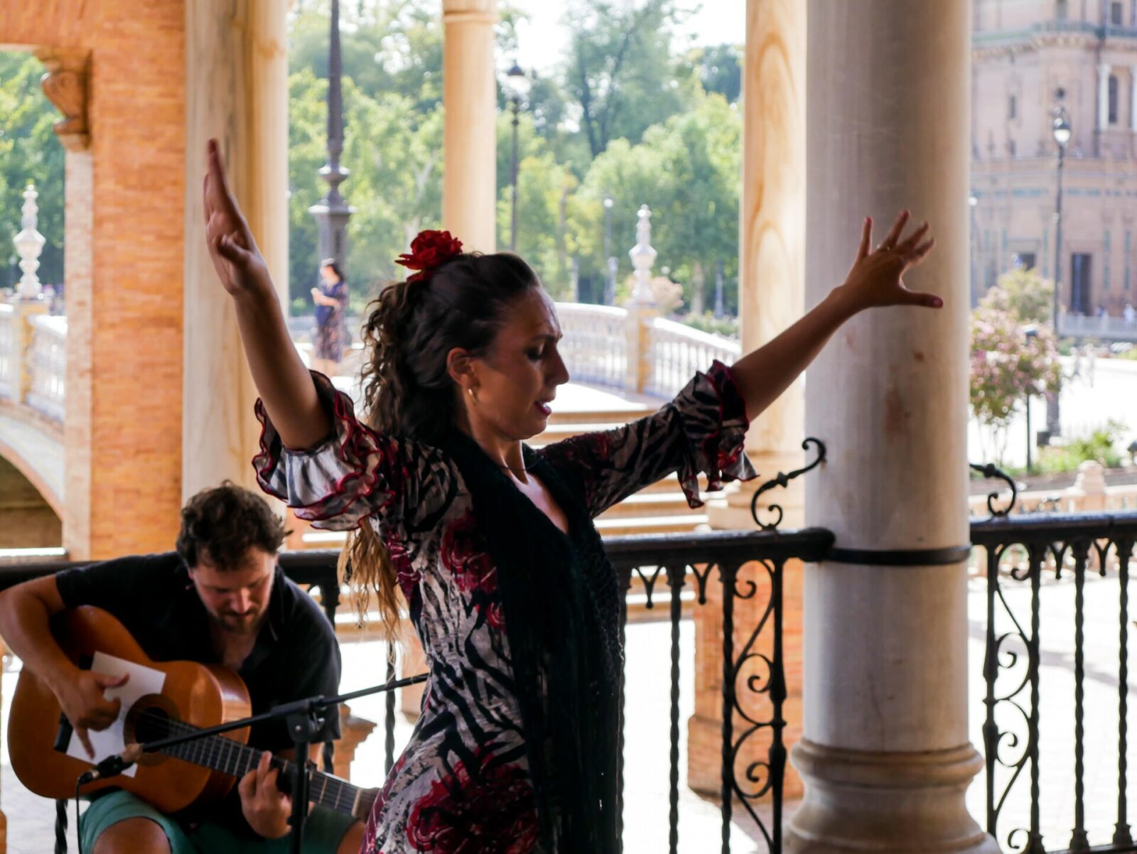 A lady performing Flamenco